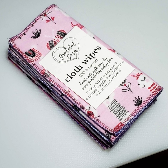 40 reusable CLOTH WIPES mixed pinks - Picture 3 of 5